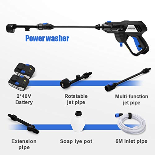 mrliance Battery Power Washer, Portable Power Washer Cleaner ,Cordless Pressure Washer Surface Cleaner, 40V Power Electric Pressure Washer with Accessories Kit Battery and Charger Included
