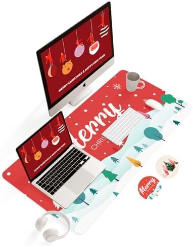 Non-Slip Desk Pad, Waterproof PVC Leather Desk Table Protector, Ultra Thin Large Mouse Pad, Easy Clean Laptop Desk Writing Mat for Office Work/Decor/Home (Light Blue, 80 x 40 cm)