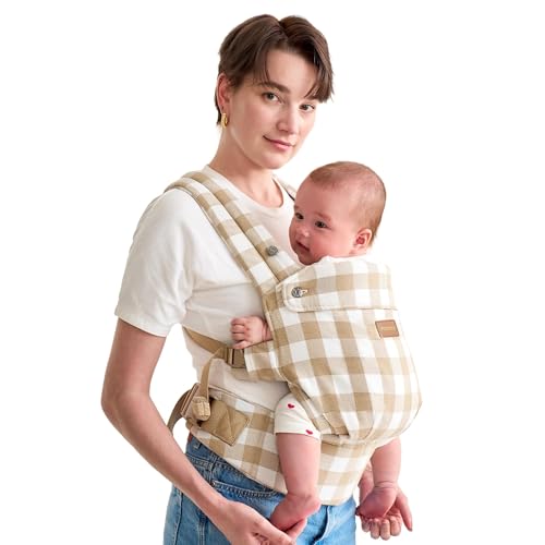 Momcozy Baby-Trage aus Natur-Baumwoll-Leinen: Besonders langlebig, ergonomisch, leicht & komfortabel - Hände-Frei für Mütter & Väter… – Ansicht 1