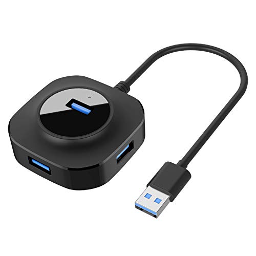 USB Hub, Vogek 4-Port USB 3.0 Hub with Micro USB Interface for Hard Drive, Laptop, Tablet, PC, USB Flash Drive, Mouse and Keyboard - Black