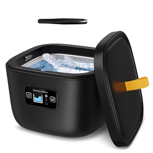 TANAVE Ultrasonic Cleaner for Retainer, Denture, Mouth Guard, Aligner, Whitening Tray, Toothbrush Head, 43kHz 255ML Newly Upgraded Ultrasonic Retainer Cleaner Machine, UV Ultrasonic Jewelry Cleaner