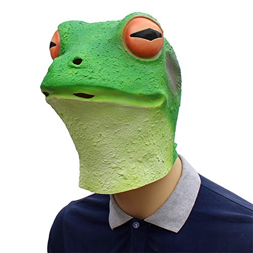 HAORONG Masque grenouille vert pour reptile adulte en latex