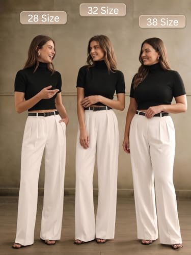 Image of GRECIILOOKS Trousers for Woman | Womens High Rise High Waist Flared Korean Style | Formal Pant for Women Office Wear| Track Pants for Womans Elegant for College & Events (Available in Plus Size)