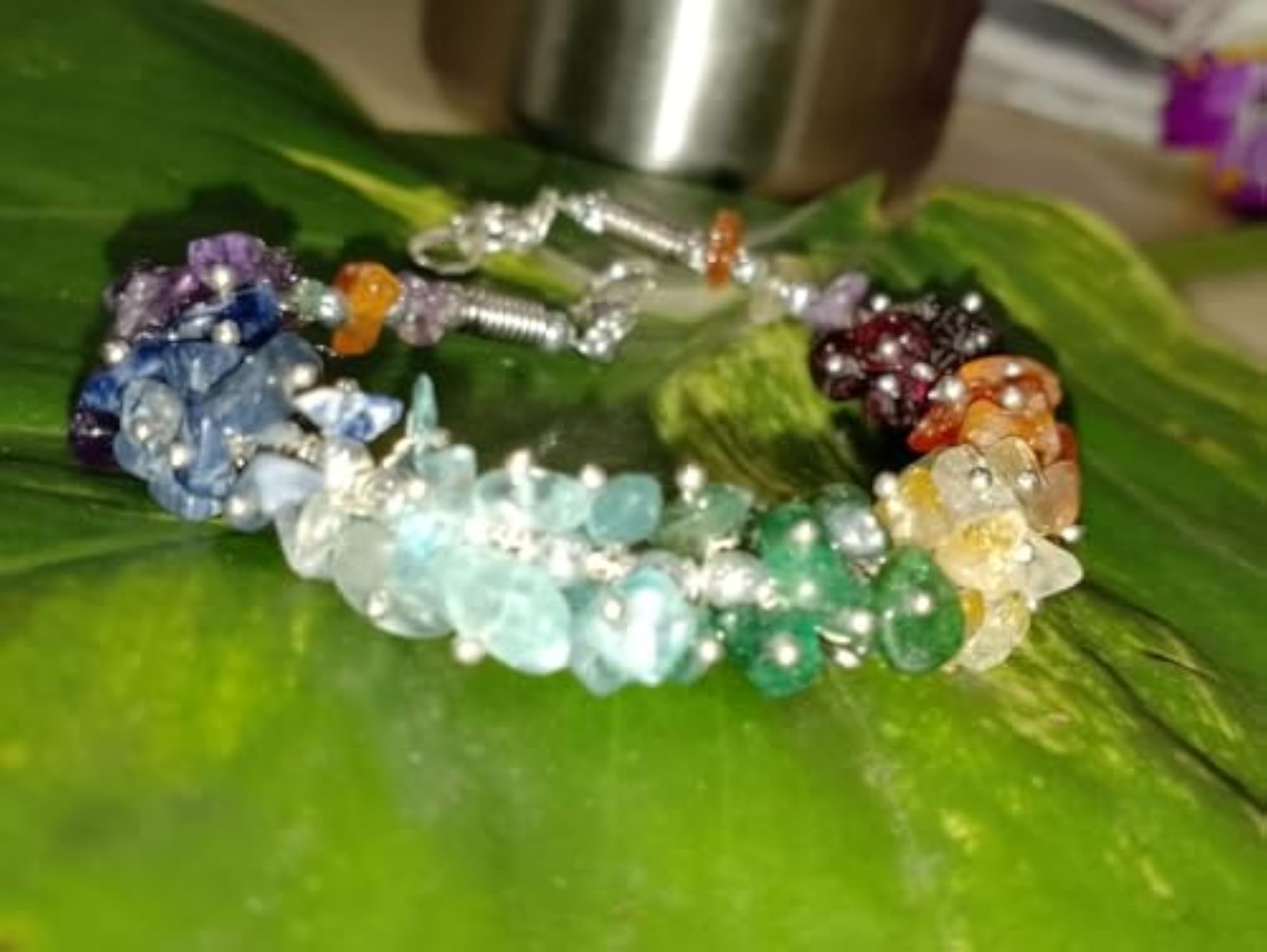 Beautiful Chip Bracelet with 7 Multicolor Clasp, Unisex Gift