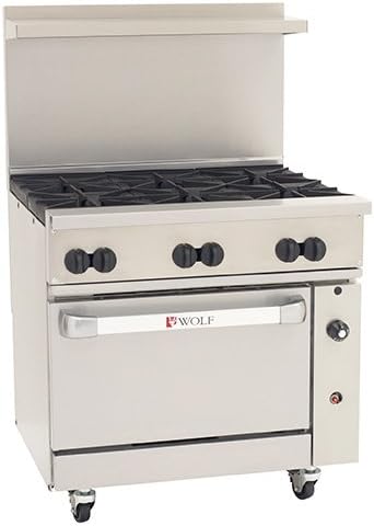 Wolf Ranges C36-S-6B-N Vulcan C36S6B - Challenger XL Gas Range, 36"W, 1 Bakers Oven, 6 Burners, Standard, LP