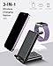 Wireless Charging Station,3 in 1 Charging Stand Made for Apple Watch Ultra 11 10 9 8 7 6 SE 5 4 3,Fast Wireless Charger Made for iPhone 17/Air/16/15/14/13/12,for AirPods Pro(with Adapter) (Black)