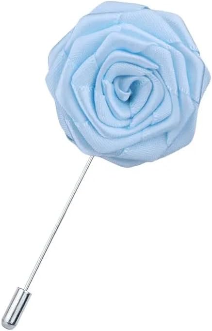 RK Beauty Men's Lapel Pin Satin Flower Boutonniere Pin 12 colours Lapel Pin for suits fashion accessory