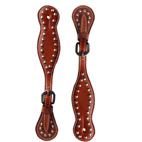 Tahoe Tack Western Spur Straps with Stainless Steel Hardware and Spots – Unisex Pair for Horse Riding, Barrel Racing, and Horse Shows – 1-Year Warranty