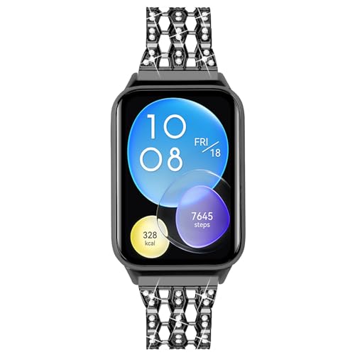 Compatible With Mi Band 8 Pro Watchband, Bling Rhinestones Replacement Band Adjustable Stainless Steel Smart Wristband Bracelet Compatible with Mi Band 8 Pro3