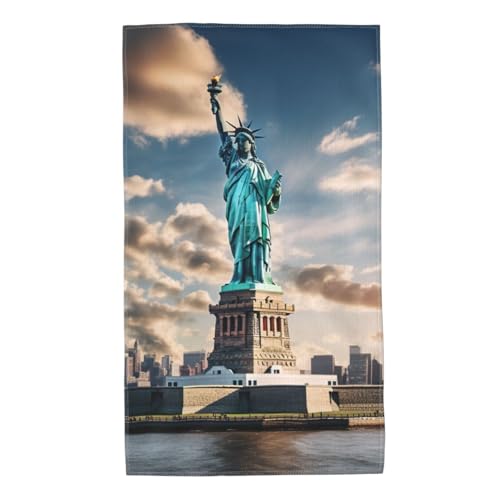 NImongt Serviette de bain imprimée Statue de la Liberté à New York, légère, polyvalente pour salle de bain, salle de sport, voyage, plage, aventures en...