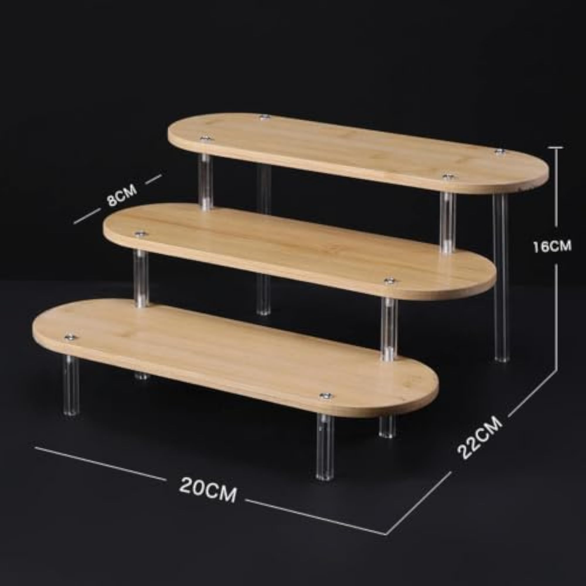 Acrylic Display Riser, 3 Tiers Multifunction Showcase