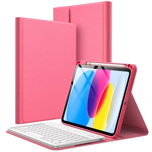 JETech Keyboard Case for iPad (A16) 11th/10th Gen, Pink
