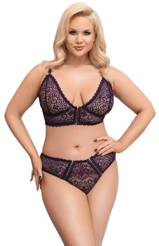 Cottelli Curves Delicate Lace Bralette And Briefs - 2