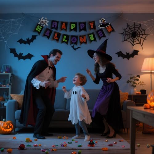 Happy Halloween Banner Hanging Paper Garland Bunting Banner - image 2