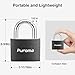Puroma Lock Keyed Padlock, 1 Pack Aluminum Locks with 2 Keys Alike, 7/8 Inch Locker Lock 43mm Small Padlocks for Gate, Fence, Shed, Toolbox, School Gym Locker (Black)