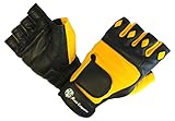 Gym Gloves with Wrist Closure for Men & Women, Padded Workout Crossfit, Weightlifting Black, Yellow Premium Quality