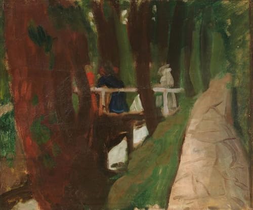 Impression sur toile Ruisseau avec pont par Károly Ferenczy pour décoration salon 60x90cm