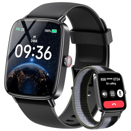 Smartwatch Herren 1.85" 2 Armbänder Metallrahmen für Samsung Android iOS – Ansicht 1