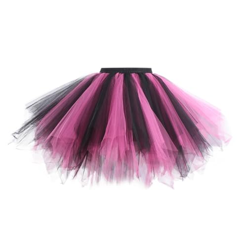 Falda de tul larga para fiesta de navidad y baile de disfraces en color rojo combinado