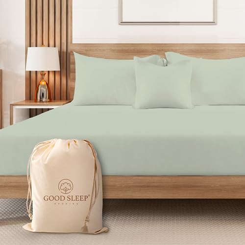 Good Sleep Bedding 1000 TC Egyptian Cotton King Fitted Sheet (Sage Green)