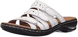 Clarks Women's Leisa Cacti Slide Sandal, White Leather, 8.5 M US