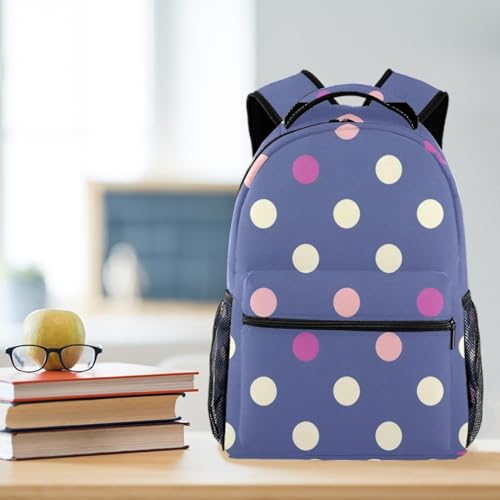 Sac à dos d'école primaire à pois multicolore pour garçons et filles - 5