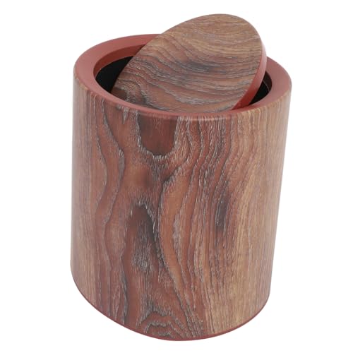 Caneca de basura rectangular con tapa abatible color café
