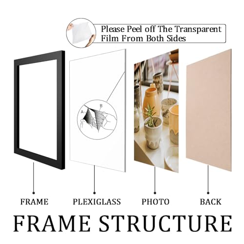 Image of KTKDE 8.5x11 Picture Frame Black Certificate Document Frame 3 Pack Diploma Frames, Poster and Photo, Horizontal and Vertical Formats for Wall Hanging or Tabletop with Shatter Resistant Plexiglass