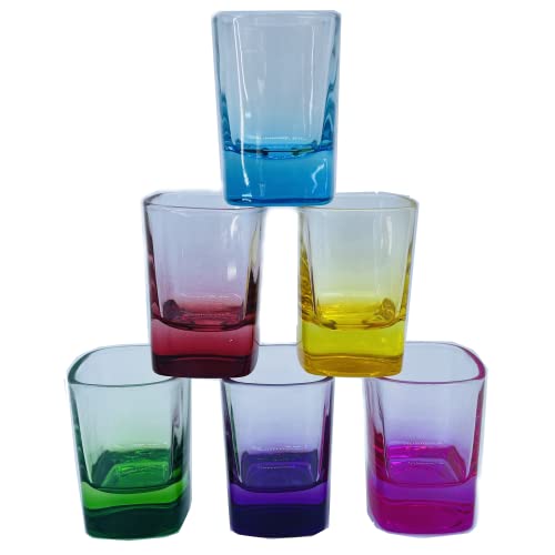 Swarley Shot Glasses Set - Cute Shot Glasses | Mini Shot - Tequila Glasses - Vasos De Chupito, Crystal Shot Glasses - Espresso Shot Glass - Colored Glass - Neon Shot (Multi Color) (6 Pieces) #TOP4