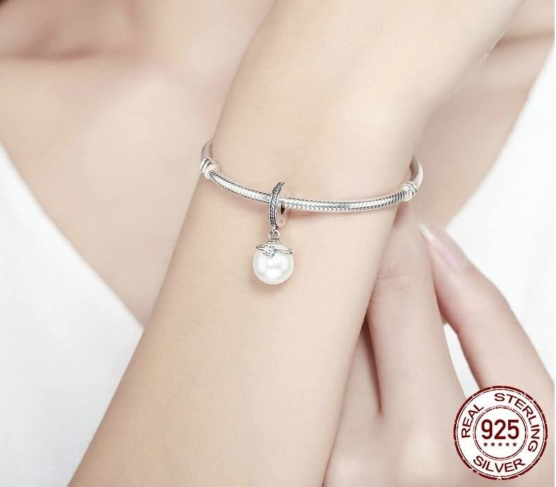 Colgante plata ley 925 con perla y corona para pulseras S925 4