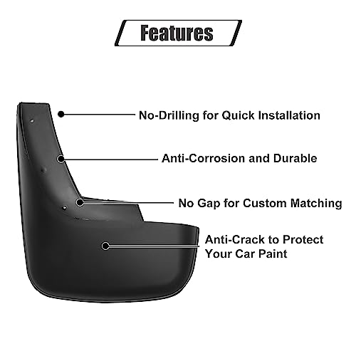 Image of ACROPIX Car Front and Rear Mud Flaps Splash Guards Fit for Toyota Camry - Pack of 12 Black