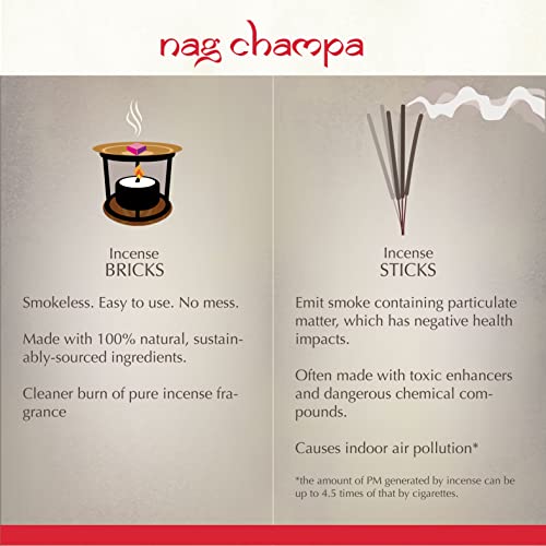 Nag Champa Incense Bricks Refill Pack (3 X 9 Bricks) By Aromafume | Ideal For Spirituality | Made With Sandalwood, Jasmine, Ylang Ylang & Champa Flower | Natural, Low Smoke, Non-Toxic Incense Bricks #TOP7
