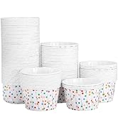 Paper Ice Cream Cups, 100-Count 150ml Disposable Dessert Bowls, Party Supplies, Treat Cups for Su...
