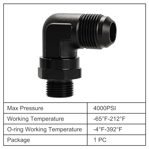 Image of EVIL ENERGY 8AN Flare to 6AN ORB Male Swivel Adapter Fitting 90 Degree Black 1PC