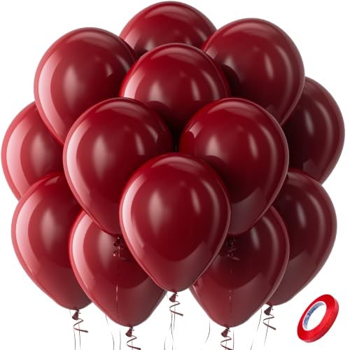 Image of Bezente Burgundy Balloons Latex Party Balloons 100 Pack 12 inch