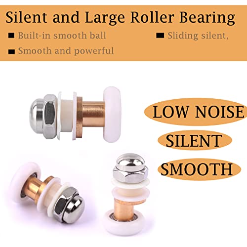 ATOPLEE 4pcs Shower Door Rollers, 19mm Diameter, Modern Style, Clear Color, Silent & Stable, Suitable for Most Shower Enclosures - Image 4