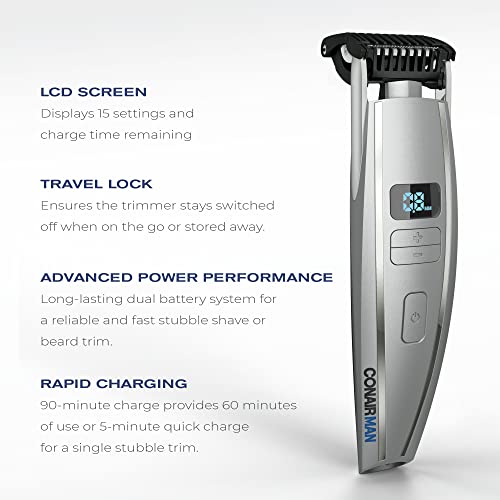 Conairman Beard Trimmer For Men, Cord/Cordless Digital Length Control Beard With Flex Head And Premium Etched Blades #TOP5