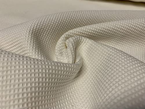 Mini algodón waffle piqué panal, material – Albornoz toalla cojín – 150 cm de ancho (se vende por metros) color crema crudo