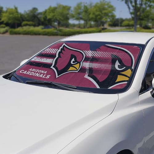 Image of Fanmats NFL Windshield Sun Auto Shade, Sun Shield Sun Visor Accordion tri-fold for Storage 59 inch x 29.5 inch, Colorful Team Design