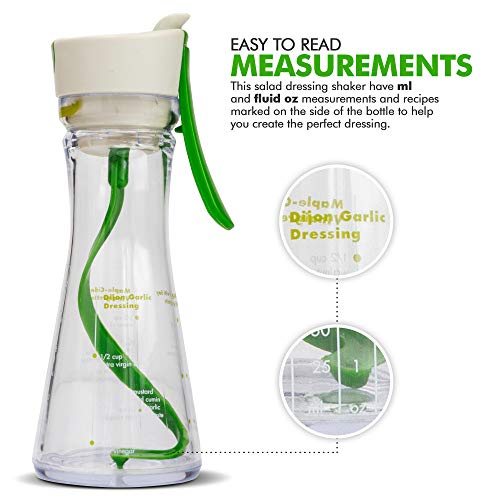 Salad Dressing Container Emulsifier Designed with Easy Pour and Spill Resistant Spout Salad Dressing Acrylic Shaker, Mix And Store Your Dressing with Our Dressing Shaker Bottle by EXULTIMATE - Thumbnail 4