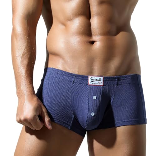 Men's Low Rise Cotton Underwear Breathable Seamless Ribbed Boxer Briefs Soft Pouch Underpants Bulge...