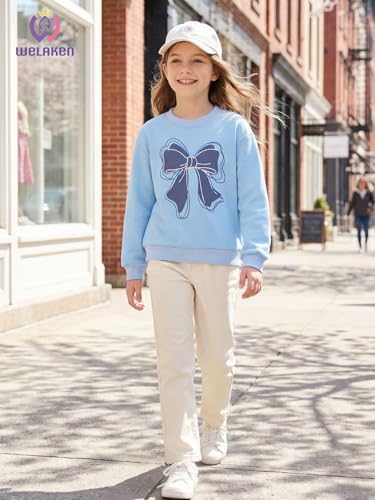Image of weLaken Unicorn Sweatshirts for Girls Thick Cotton Pullover Tops Fall Winter Children Girls Clothing