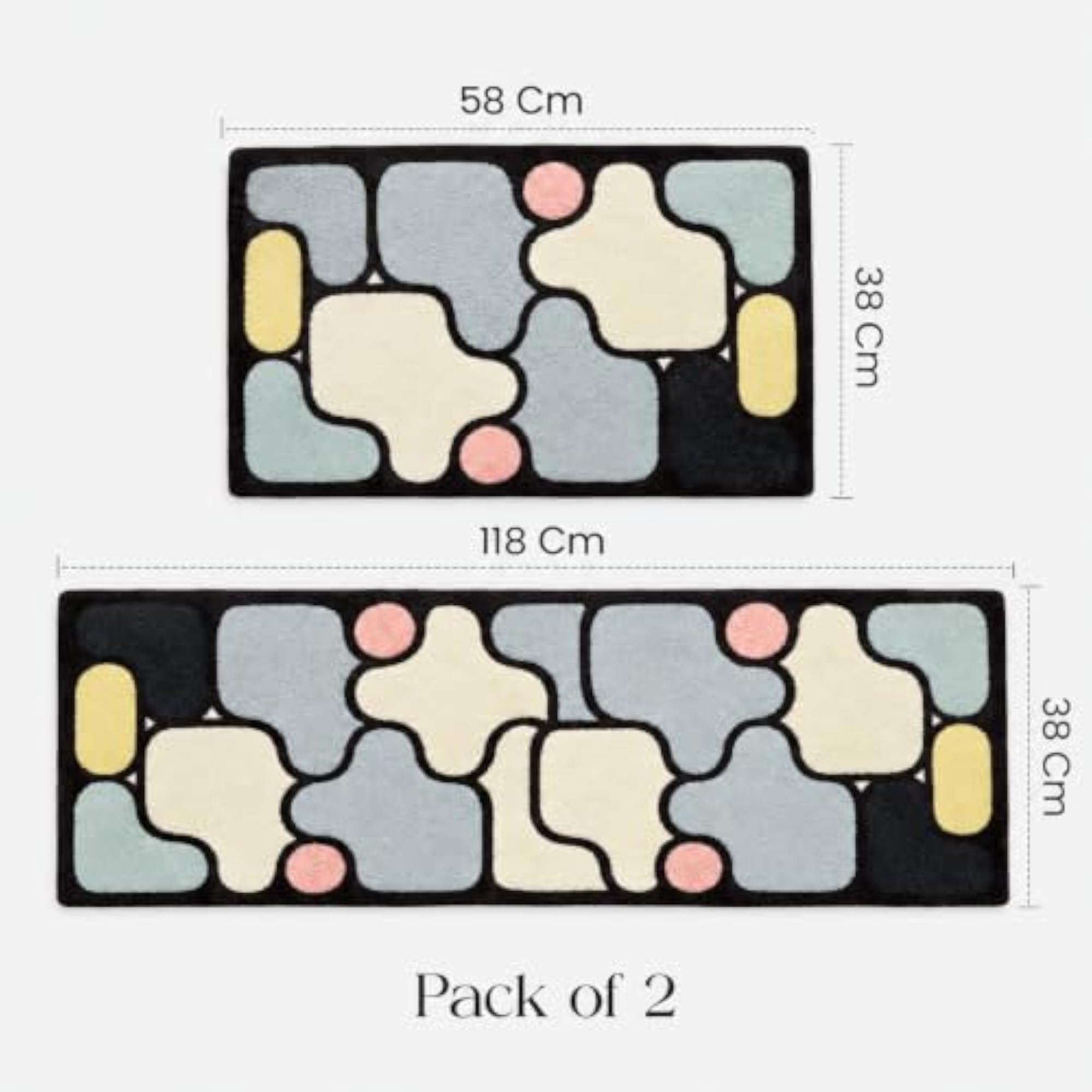 Set of 2 Soft Cushioned Kitchen Floor Mats