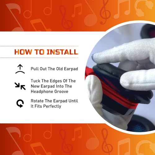 Image of Crysendo Headphone Cushion for Boat Rockers 510 Headphones | Replacement Ear Cushion Foam Cover Ear Pads Soft Cushion | PU Leather & Soft Foam (Black+Blue)