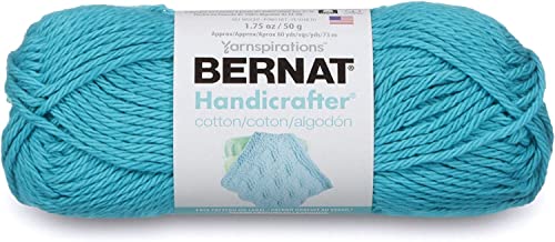 Hilo de algodón de tejer Bernat Handicrafter azul Mod Blue croché 2