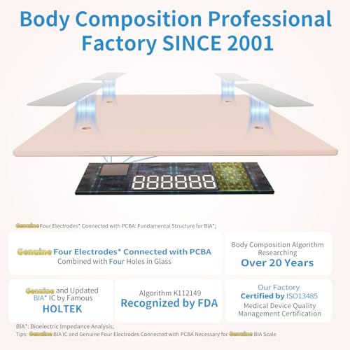 Homebuds Smart Bathroom Scales For Body Weight And Fat, High Precision Assured By Weighing Scales Professional Factory Since 2001, App Sync 13 Body Composition With Bmi And Body Fat, 400Lb Rose Gold - 2