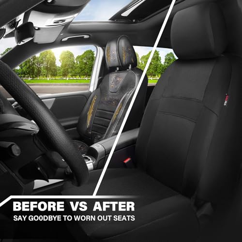 Image of CAR PASS 3D Air Mesh Car Seat Covers Two Front Seats Only, Universal Seat Covers for Car Fit SUV,Vans,Sedan,Trucks, Breathable Automotive Interior Seat Covers Airbag Compatible (Black)