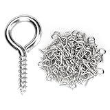 Aovchei Eye Screws, 300PCS 0.59 Inches Heavy Duty Metal Screw Hooks, Self Tapping Eye Bolts, Indoor & Outdoor for Hanging Artwork
