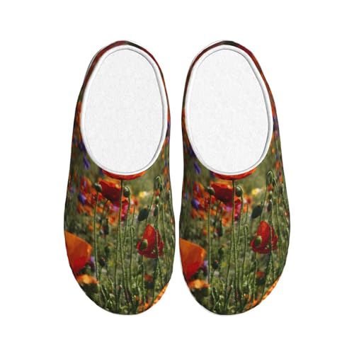 Pantoufles d'hiver EdWal en peluche coquelicot noir taille 39 EU
