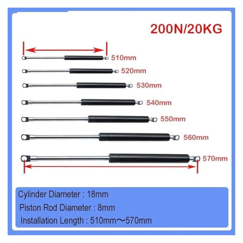 Barres jambe force universelles 560mm pour réparer capot lourd - 3